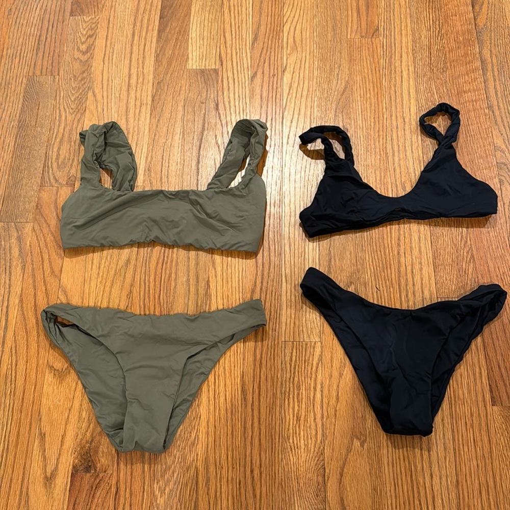 Haight bikinis, set of 2, olive & black, M